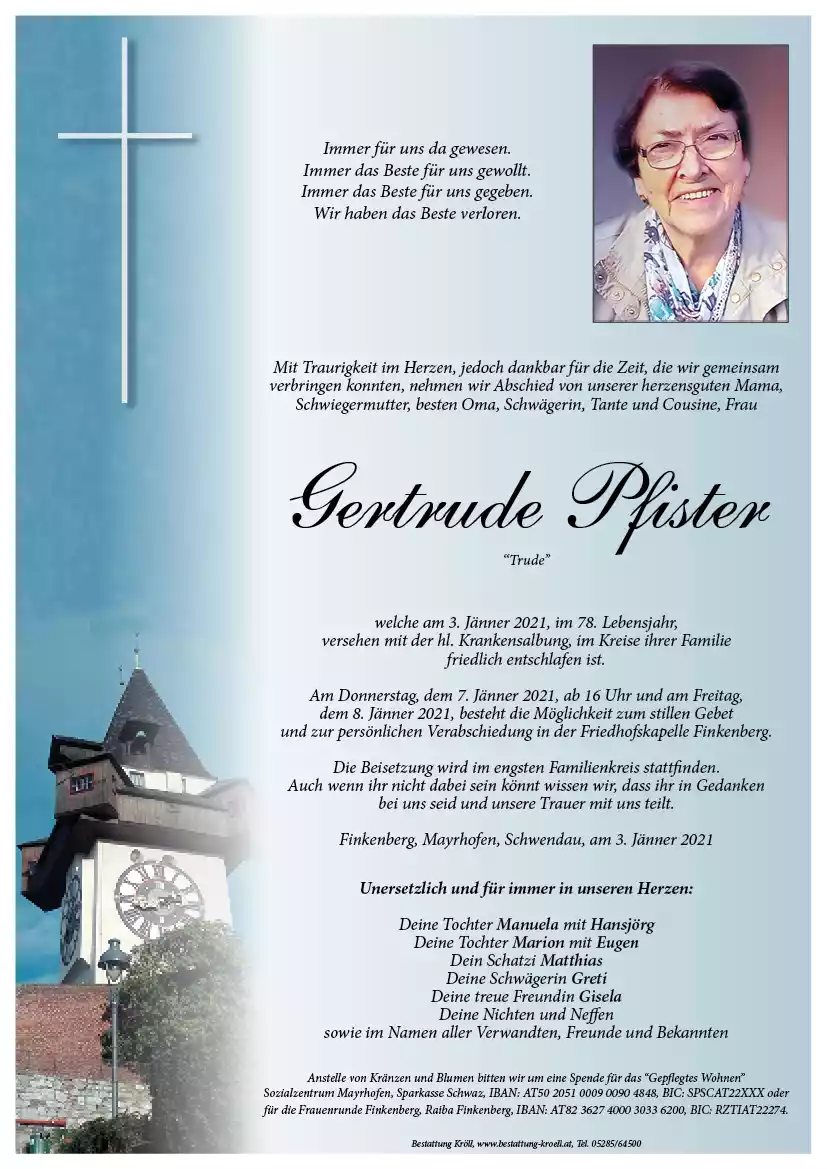 Parte von Gertrude Pfister